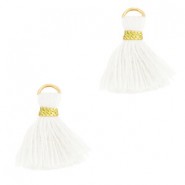 Ibiza style Tassel 1.5cm Gold-white